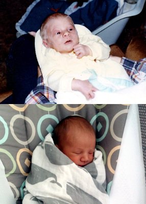 (top) Baby Benjamin and (bottom) baby Ellison.